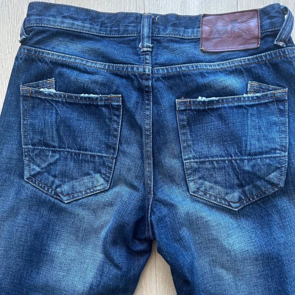 PRPS Barracuda Straight Leg Jeans 30 Japanese Denim Leather Patchwork Upcycled